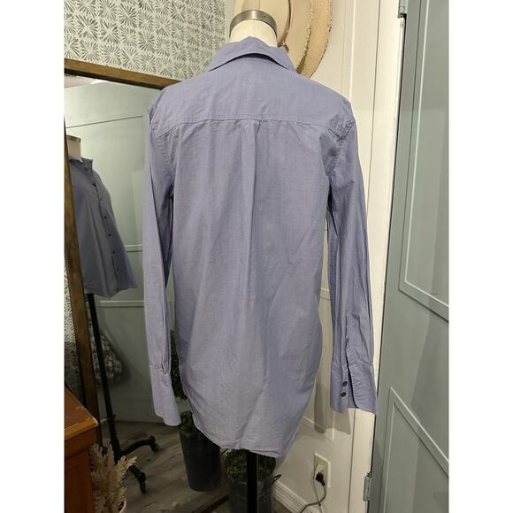 J. CREW Sequin Side Stripe Shirt Long Sleeve Button Down Blue Size 4 - Picture 10 of 12